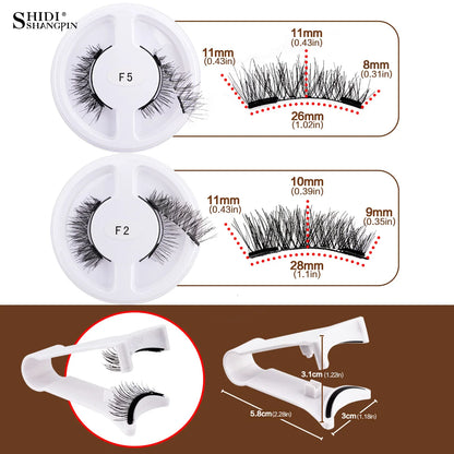 5 Pairs 3D Magnetic Lashes Kit with Curler Natural Soft Magnetic False Eyelashes No Glue Needed Fluffy Reusable Make Up