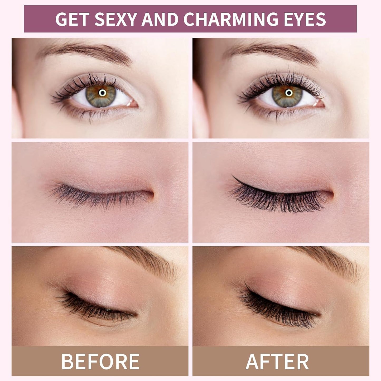 Dual Magnetic Eyelashes with Applicator Soft Fluffy False Lashes Mink Natural Look 4D Reusable No Eyeliner or Glue Needed