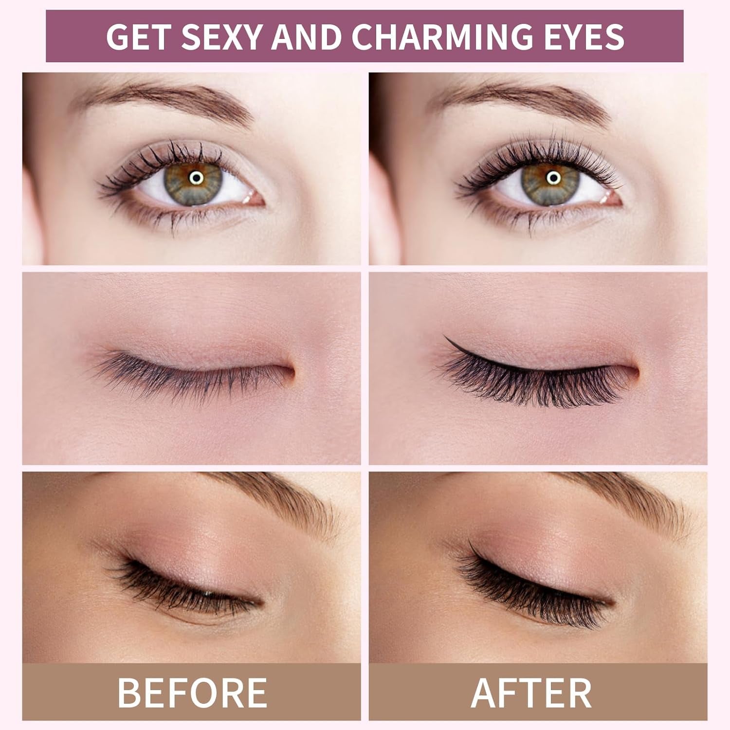 Dual Magnetic Eyelashes with Applicator Soft Fluffy False Lashes Mink Natural Look 4D Reusable No Eyeliner or Glue Needed