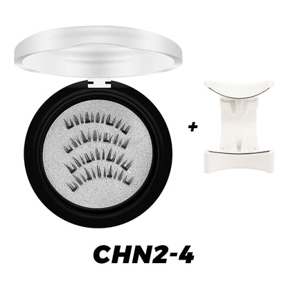 Magnetic Eyelashes 3D Natural False Eyelashes Reusable 4Pcs Magnet Clip Set Lashes Extension Makeup Tweezers Lash Set
