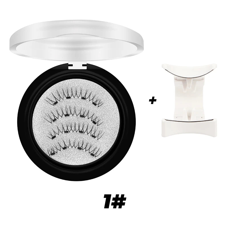 Magnetic Eyelashes 3D Natural False Eyelashes Reusable 4Pcs Magnet Clip Set Lashes Extension Makeup Tweezers Lash Set