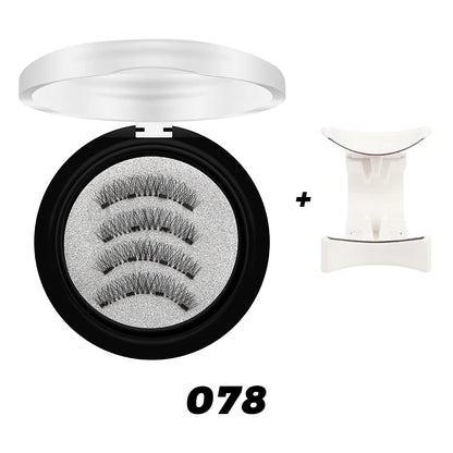 Magnetic Eyelashes 3D Natural False Eyelashes Reusable 4Pcs Magnet Clip Set Lashes Extension Makeup Tweezers Lash Set