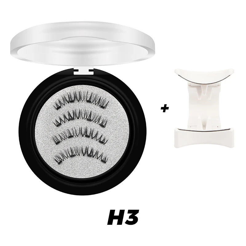 Magnetic Eyelashes 3D Natural False Eyelashes Reusable 4Pcs Magnet Clip Set Lashes Extension Makeup Tweezers Lash Set
