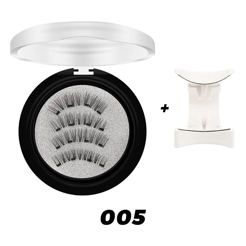 Magnetic Eyelashes 3D Natural False Eyelashes Reusable 4Pcs Magnet Clip Set Lashes Extension Makeup Tweezers Lash Set