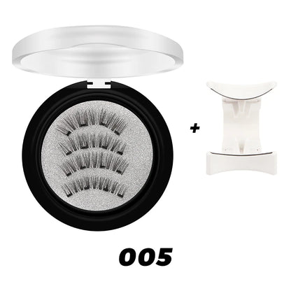 Magnetic Eyelashes 3D Natural False Eyelashes Reusable 4Pcs Magnet Clip Set Lashes Extension Makeup Tweezers Lash Set
