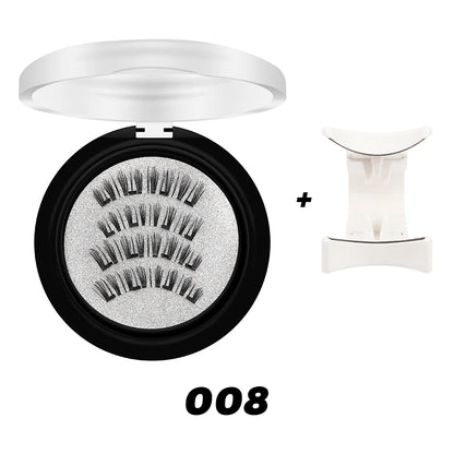 Magnetic Eyelashes 3D Natural False Eyelashes Reusable 4Pcs Magnet Clip Set Lashes Extension Makeup Tweezers Lash Set