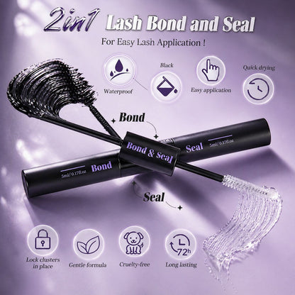 DIY Lash Extension Kit 780 Pcs D Curl Individual Lash Clusters Eyelashes Extension Set with Mirror Lash Storage Box Lash Bond&Seal Glue Remover Tweezers Lash Brush Applicator