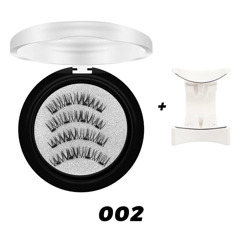 Magnetic Eyelashes 3D Natural False Eyelashes Reusable 4Pcs Magnet Clip Set Lashes Extension Makeup Tweezers Lash Set