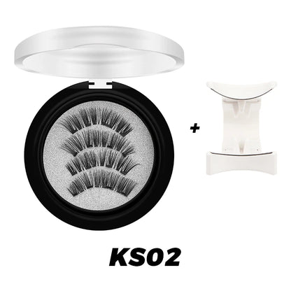 Magnetic Eyelashes 3D Natural False Eyelashes Reusable 4Pcs Magnet Clip Set Lashes Extension Makeup Tweezers Lash Set
