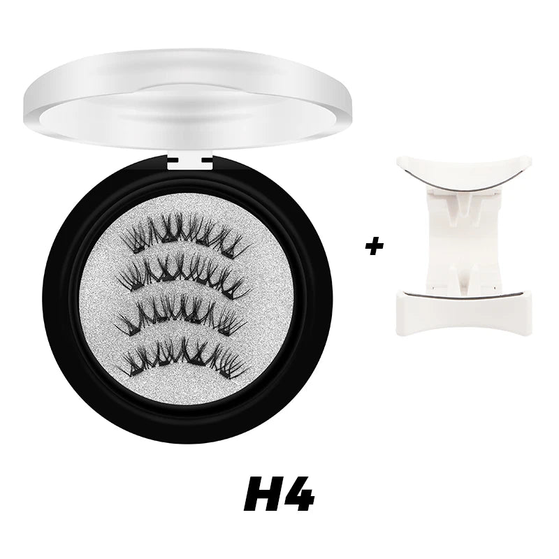 Magnetic Eyelashes 3D Natural False Eyelashes Reusable 4Pcs Magnet Clip Set Lashes Extension Makeup Tweezers Lash Set