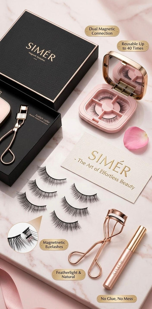 Dual Magnetic Eyelashes with Applicator Soft Fluffy False Lashes Mink Natural Look 4D Reusable No Eyeliner or Glue Needed