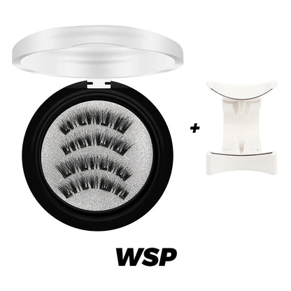 Magnetic Eyelashes 3D Natural False Eyelashes Reusable 4Pcs Magnet Clip Set Lashes Extension Makeup Tweezers Lash Set