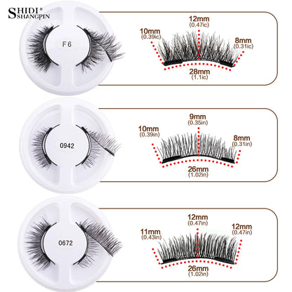 5 Pairs 3D Magnetic Lashes Kit with Curler Natural Soft Magnetic False Eyelashes No Glue Needed Fluffy Reusable Make Up